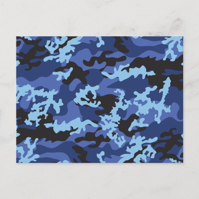 Anpassningsbar Blue Camo vycard Vykort (Framsida)