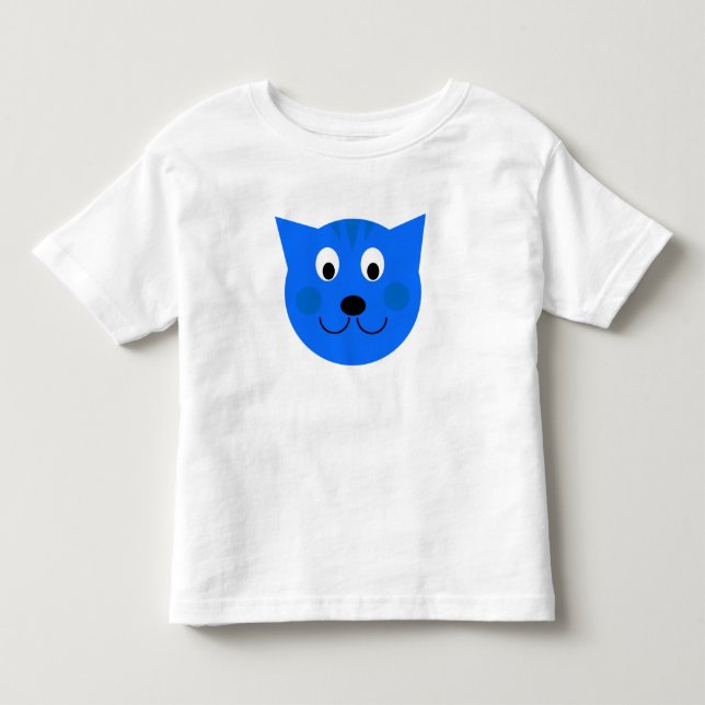 Anpassningsbar Blue Cat/Kitten/Tiger Småbarn Hoodi Tee Shirt (Framsida)