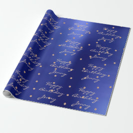 Anpassningsbar Blue Dots Ro Guld Crystal Swarovski Presentpapper