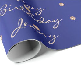 Anpassningsbar Blue Dots Ro Guld Crystal Swarovski Presentpapper