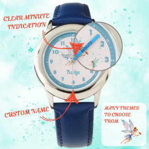 Anpassningsbar Blue Elegant Fairy Ljustid för barn Armbandsur