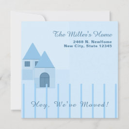 Anpassningsbar Blue Fenced Home Houseuppvärmning P Meddelande