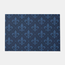 Anpassningsbar Blue Fleur de Lis Outdoor Doormat