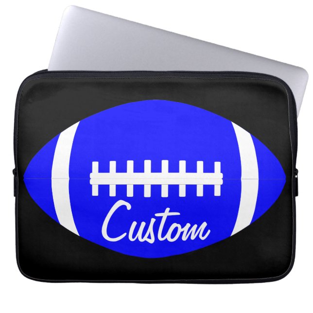 Anpassningsbar Blue Football Team, Player eller Co Laptop Fodral (Framsidan)