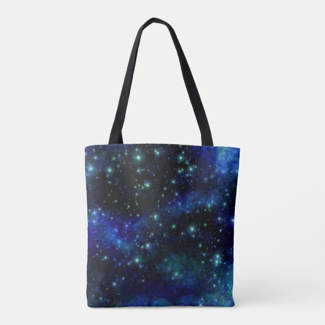 Anpassningsbar Blue Galaxy Tote Bag Tygkasse (Baksida)