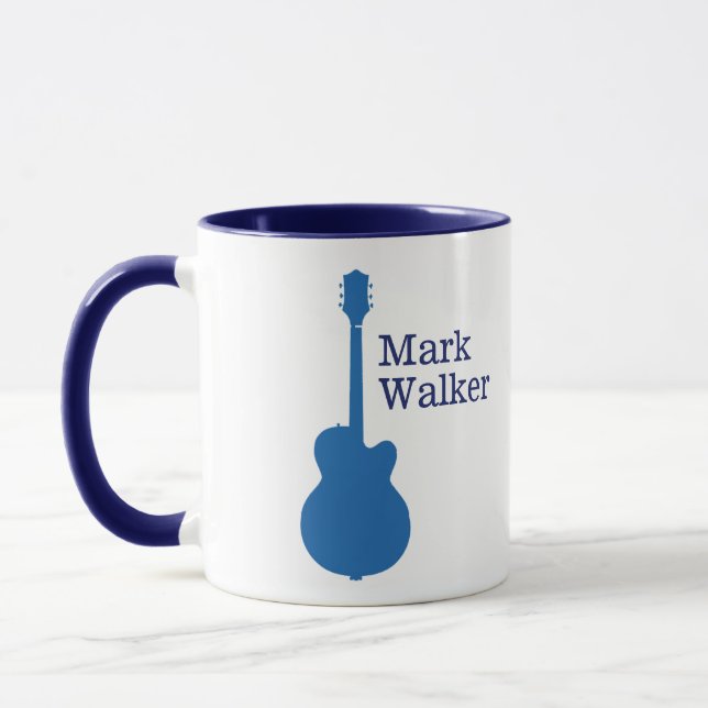 Anpassningsbar Blue Guitar Mugg för Sten Guitarist (Vänster)