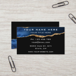 Anpassningsbar Blue Guld Black Business Card-mall Visitkort