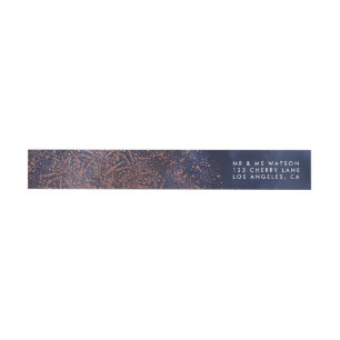 Anpassningsbar Blue Guld Gnistra - juladressetiket Etikettband