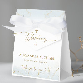 Anpassningsbar Blue Guld Kor Tack Boy Christening Presentaskar