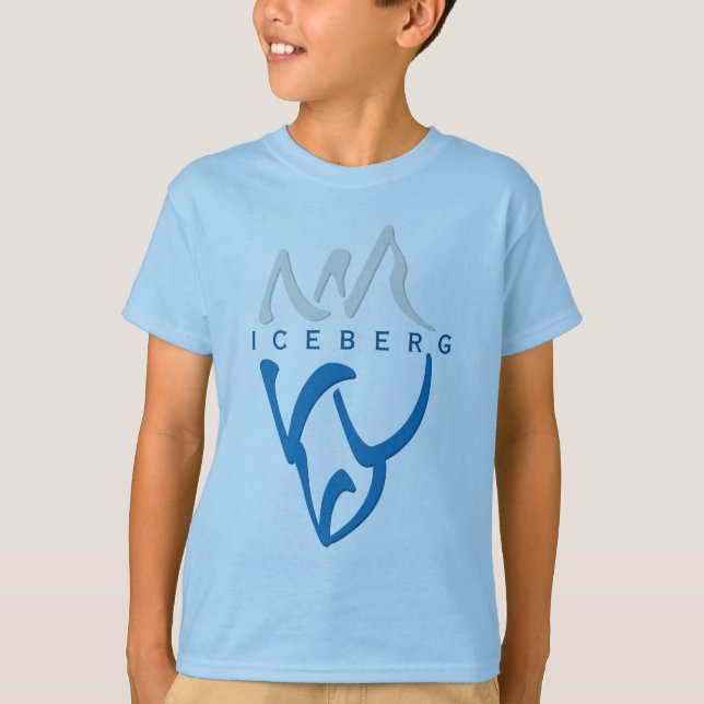 Anpassningsbar Blue Inspirational Abstrakt Iceberg T Shirt (Framsida)