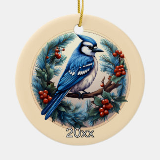 Anpassningsbar Blue Jay jul Ornament