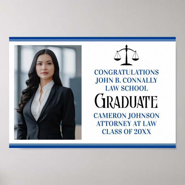 Anpassningsbar Blue Law School Photo Studentfest Poster (Framsidan)