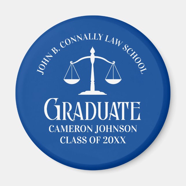 Anpassningsbar Blue Law School Studenten Keepsak Magnet (Framsidan)
