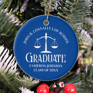 Anpassningsbar Blue Law School Studenten Photo jul Julgransprydnad Keramik
