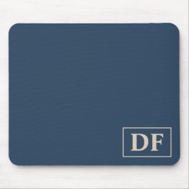 Anpassningsbar Blue med Vanilla Initialer-musmatta Musmatta