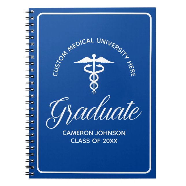 Anpassningsbar Blue Medical School Studenten Keeps Anteckningsbok (Framsidan)