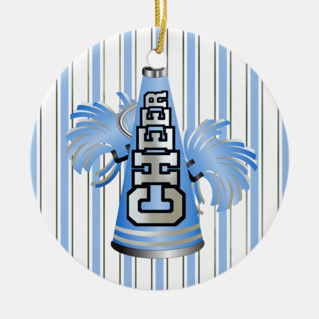 Anpassningsbar Blue Megaphone Cheerlead Ornament (Framsidan)