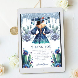 Anpassningsbar Blue Mexican Stil Quinceañera Inbjudningar