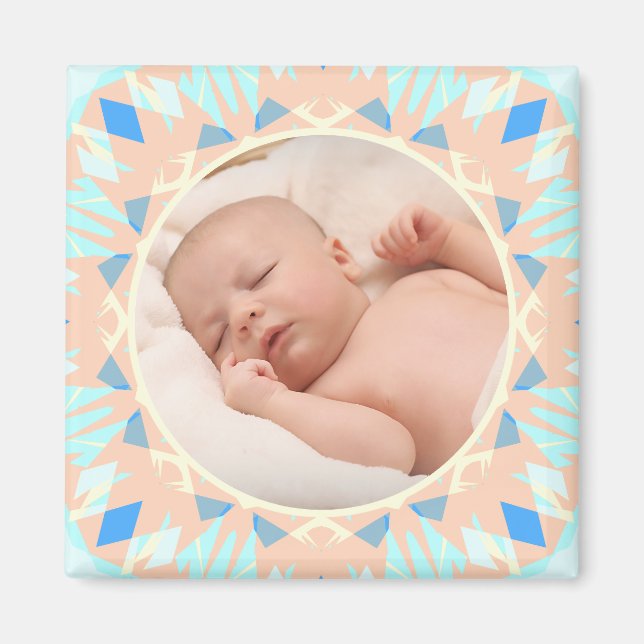 Anpassningsbar Blue Mor's Day New Morsa Baby Photo Magnet (Framsidan)