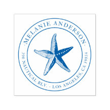 Anpassningsbar Blue Nautical Starfish Namn Returad