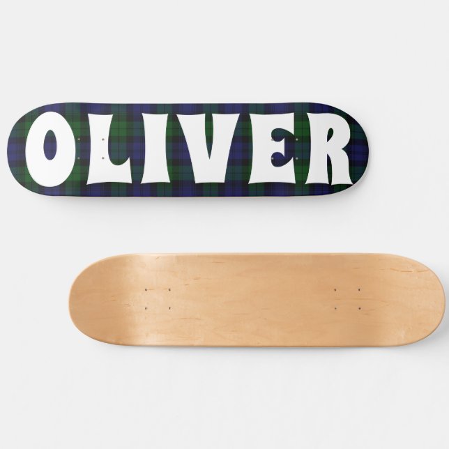 anpassningsbar blue och grönt Scottish tartan Chec Mini Skateboard Bräda 18,5 Cm (Horz)