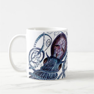 Anpassningsbar Blue Octopus modern lila i kustflot Kaffemugg