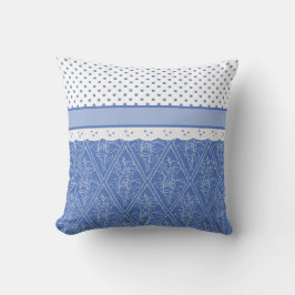 Anpassningsbar Blue Periwinkles Polka dots Faux Sn Kudde