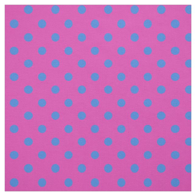 Anpassningsbar Blue Polka dots på Magenta Mönster  Tyg (Provkarta)