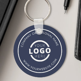 Anpassningsbar Blue Promotional Business Logotyp B Nyckelring
