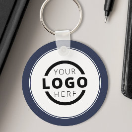 Anpassningsbar Blue Promotional Business Logotyp B Nyckelring