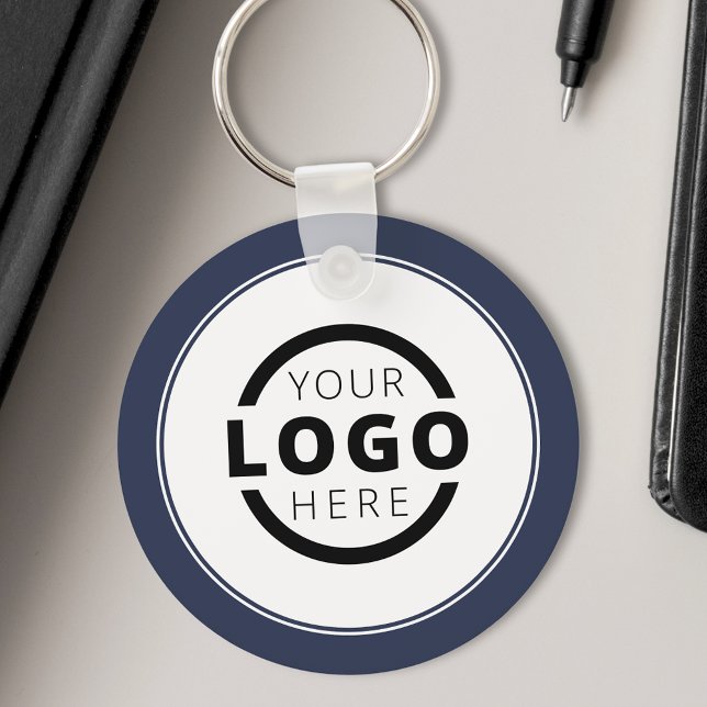 Anpassningsbar Blue Promotional Business Logotyp B Nyckelring (Skapare uppladdad)