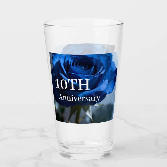 Anpassningsbar Blue Ro Bröllop Blommigt Gift med å Glaskopp (Framsida)