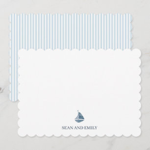 Anpassningsbar Blue Sailboat Logotyp Nautical Tack Kort