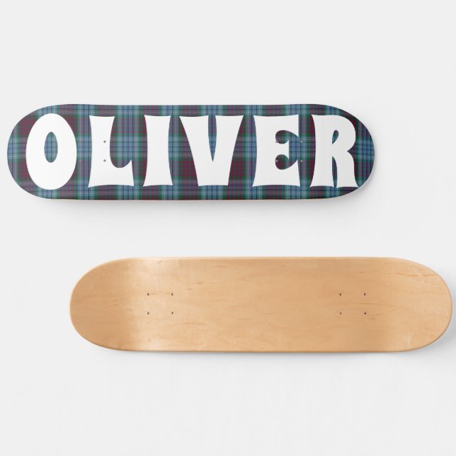 anpassningsbar blue scottish tartan Checkerboard Mini Skateboard Bräda 18,5 Cm (Horz)