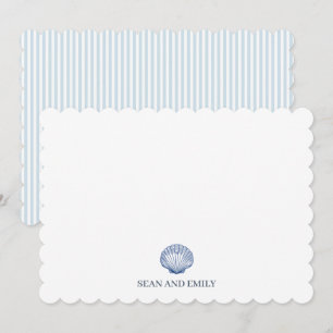 Anpassningsbar Blue Seashell Logotyp Nautical Stat Tack Kort