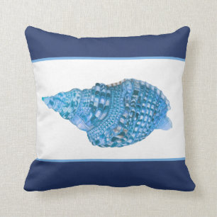 Anpassningsbar Blue Seashell Modern Snäcka i kustf Kudde