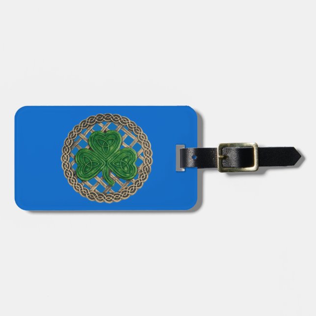 Anpassningsbar Blue Shamrock Celtic Knogs Luggage  Bagagebricka (Horisontell Framsida)