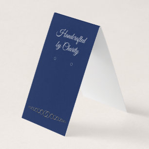 Anpassningsbar Blue "Silver" Flourish Tented Earri Visitkort