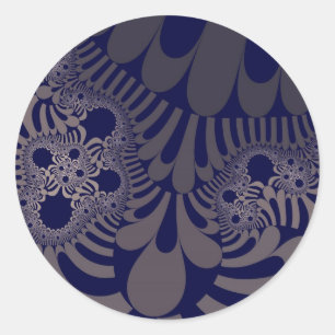 Anpassningsbar Blue Silver Mod Large Round Sticker Runt Klistermärke