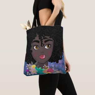 Anpassningsbar Blue Sorority Natural Hair Black Ar Tygkasse