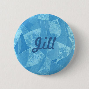 Anpassningsbar Blue Stain Glass Button Knapp