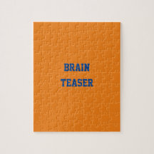 Anpassningsbar Blue Text Brain Teaser Orange