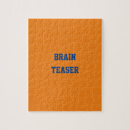 Anpassningsbar Blue Text Brain Teaser Orange Pussel