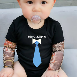 Anpassningsbar Blue Tie Baby Bodykostym T Shirt