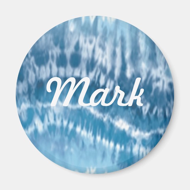 Anpassningsbar Blue Tie Dye Magnet (Framsidan)