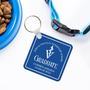 Anpassningsbar Blue Veterinary School Studenten Nyckelring