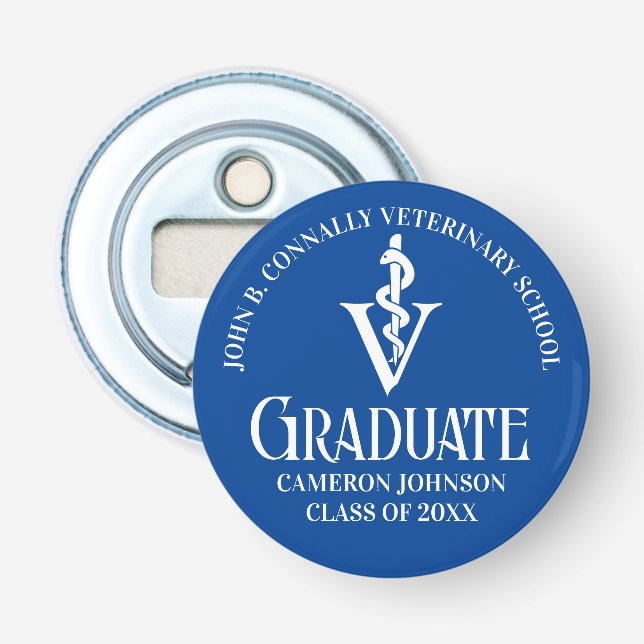 Anpassningsbar Blue Veterinary School Studentfest Flasköppnare (Framsidan)