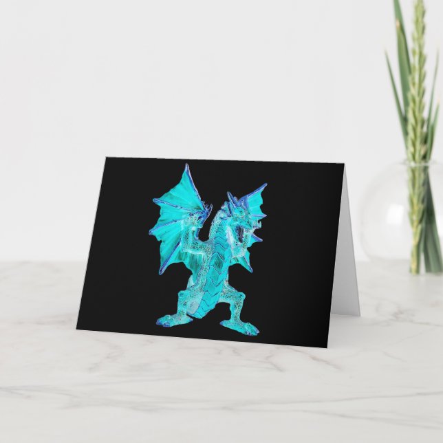 Anpassningsbar Blue Water Dragon Fantasy Art Kort (Framsida)