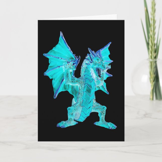 Anpassningsbar  Blue Water Dragon Fantasy Art Kort (Framsida)