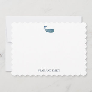 Anpassningsbar Blue Whale Logotyp Nautical Station Tack Kort